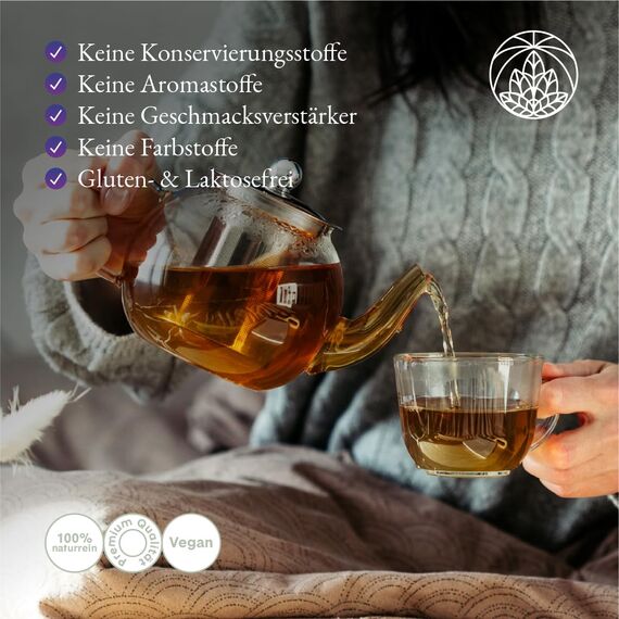 Abendtee Monte Nativo 120g – Kräutertee lose mit Melisse, Baldrian, Kamille, Lavendel, Pfefferminze & weiteren Kräutern – Loser Tee Für Entspannung, innere Ruhe, gute Nacht - Schlaftee-Beruhigungstee