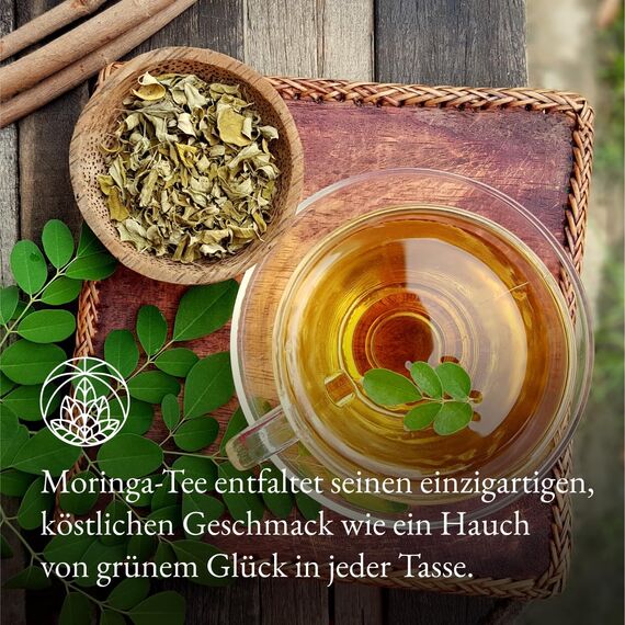 Moringa Tee Monte Nativo (200g) - Schonend geschnitten und getrocknet - 100% natürlich und ohne Zusatzstoffe - Aromatischer Kräutertee für einen köstlichen Aufguss