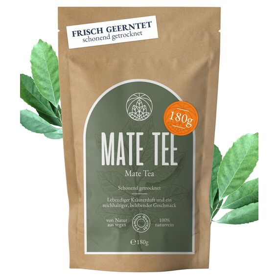 Mate Tee Monte Nativo (180g) - Yerba Mate schonend getrocknet - Tee lose 100% natürlich und ohne Zusatzstoffe - Aromatischer Kräutertee für einen köstlichen Aufguss