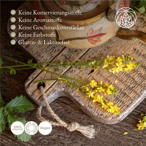 Odermennig Tee Monte Nativo (300g) - Odermennigkraut schonend getrocknet - Tee lose 100% natürlich und ohne Zusatzstoffe - Aromatischer Kräutertee für einen köstlichen Aufguss