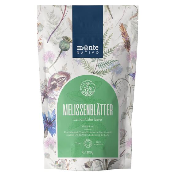 Melissentee (Lemon Balm Tea) Monte Nativo (300g) - Zitronenmelisse Tee schonend getrocknet - 100% natürlich und ohne Zusatzstoffe - Aromatischer Kräutertee für einen köstlichen Aufguss