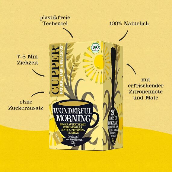 Cupper Bio Kräutertee Wonderful Morning, 20 Beutel, 35 g