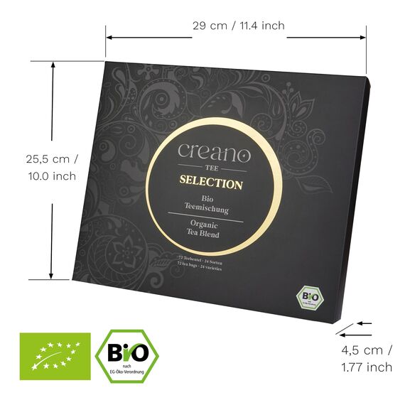 Creano Bio Kräutertee & Tee Geschenkset „WORLD OF TEA“ - 72 Teebeutel in 24 unterschiedlichen Sorten - 144g - NEUHEIT 2025*