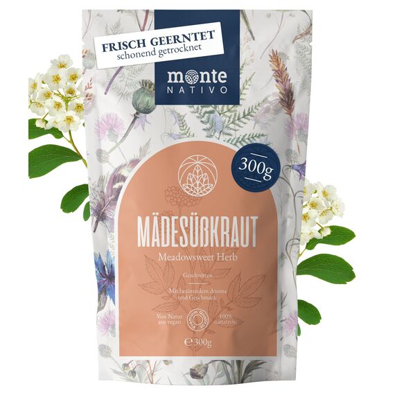 Mädesüß Tee Monte Nativo (300g) - Loser Mädesüßtee aus schonender Trocknung – 100% Naturbelassen & Ohne Zusätze – Aromatischer Kräutertee für entspannende Momente