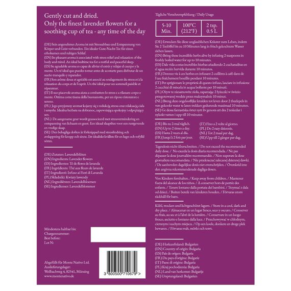 Lavendel getrocknet Monte Nativo (250g) - Lavendelblüten für Lavendeltee - Tee lose 100% natürlich und ohne Zusatzstoffe - Aromatischer Kräutertee für einen köstlichen Aufguss