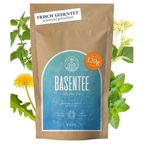 Basentee Monte Nativo (120g) – Basischer Kräutertee lose mit Brennnessel, Löwenzahn, Pfefferminze, Lindenblüten & weiteren Kräutern – Loser Tee – basische Ernährung – Aromatisch & Vielseitig Genießbar