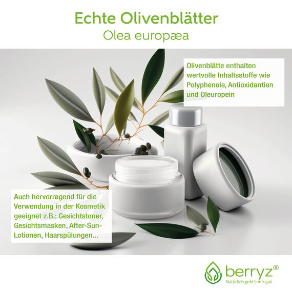 Berryz Olivenblätter Tee Geschnitten für Tee Kosmetik Olivenblattextrakt 100% Vegan