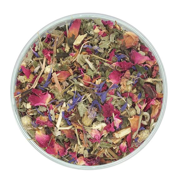 Gute-Nacht Tee mit Melisse, Passionsblume, Lavendel, Rosenblüten, Süßholz | Speziell für die Nacht zugeschnittene Zutaten