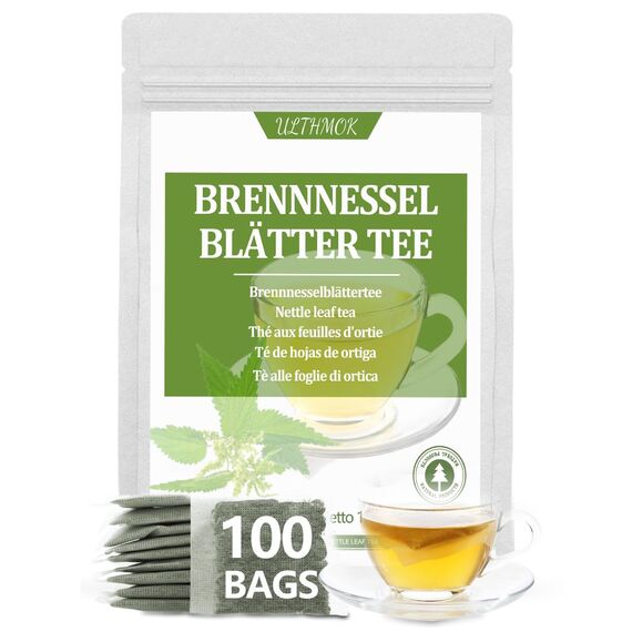 Brennesseltee 100 Teebeutel | Nettle Leaf Tea Bags - Hergestellt aus 100% wilden Brennnesselblättern - Keine Zusätze & Koffeinfrei - Mild und Nahrhaft
