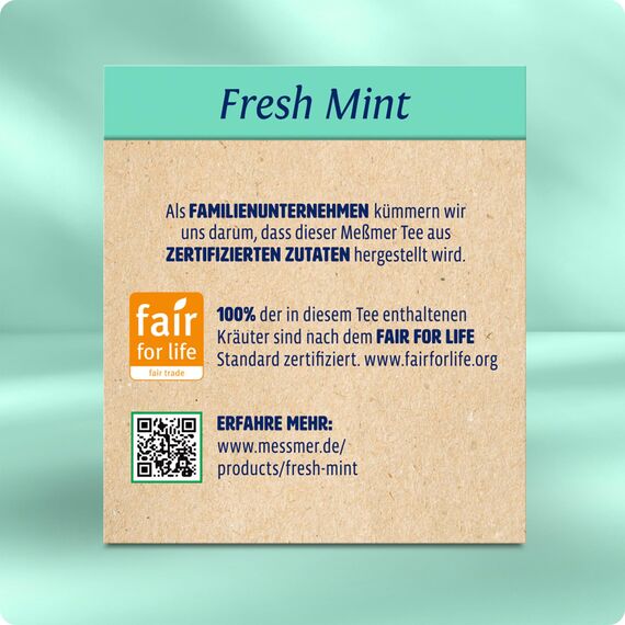 Meßmer Fresh Mint mit Spearmint | 23 Teebeutel | Intensiv-frisch | Vegan | Glutenfrei | Laktosefrei