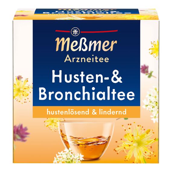 Meßmer Husten- und Bronchialtee | hustenlösend & lindernd | 9 Teebeutel | Glutenfrei | Laktosefrei | Vegan