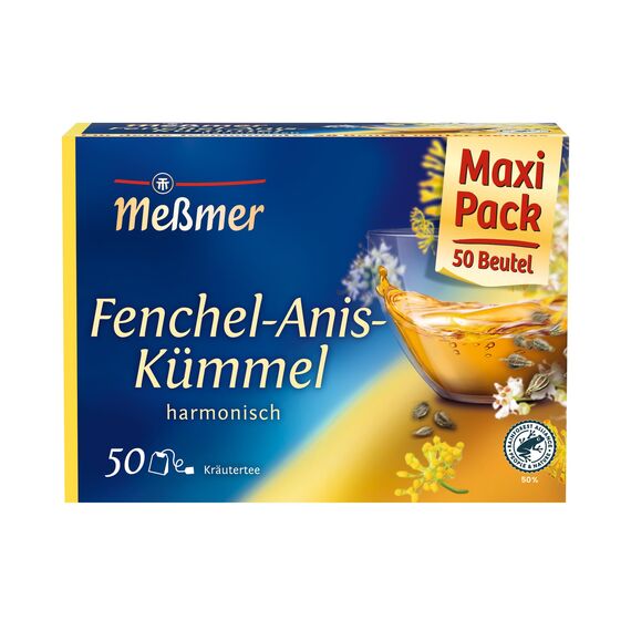 Meßmer Fenchel-Anis-Kümmel | Kräutertee | 50 Teebeutel | harmonisch, würzig-süß