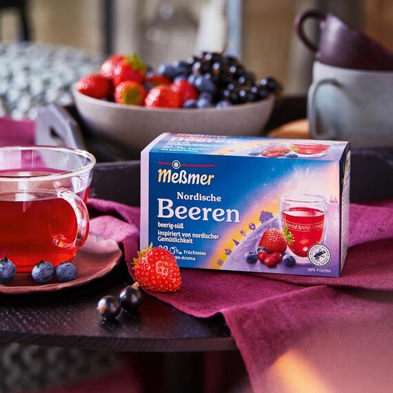 Meßmer Ländertee Nordische Beeren | Vorteilspackung 20+5 Teebeutel |Früchtetee mit Beeren-Aroma | beerig-süß