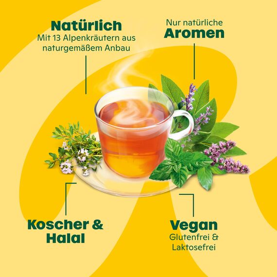 Ricola Instant Schweizer Kräuter-Tee heiß oder kalt, Teegetränk aus 13 Schweizer Bergkräutern, Instant-Getränkepulver Eistee, 1 x 200g