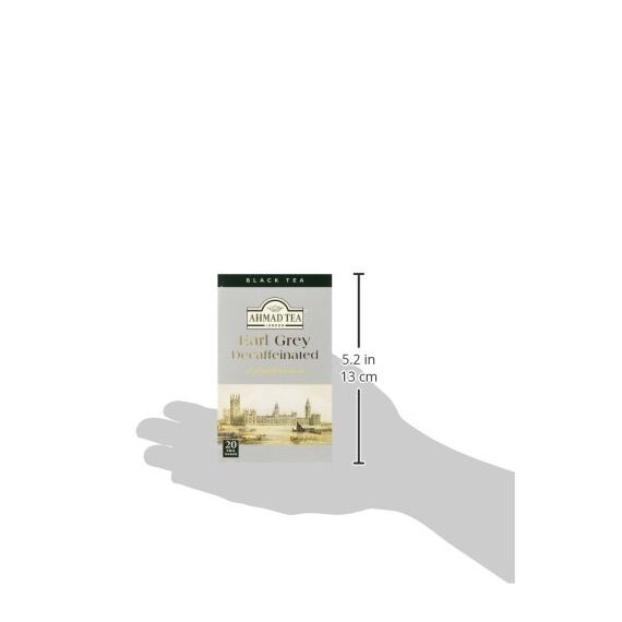 Ahmad Tea - Earl Grey ohne Koffein - Koffeinfreier Schwarztee mit Bergamotte - Einzeln Verpackte, Aromaversiegelte Teebeutel mit 2g Tee pro Portion - 20 Teebeutel mit Band (Packung mit 4)
