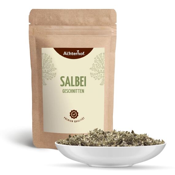 Salbei 1000g | Salbeiblätter getrocknet und geschnitten | Salbeitee | Salbei-Gewürz | vom Achterhof
