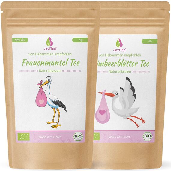 JoviTea® Zyklus 1 + 2 Spar-Set Bio Frauenmanteltee +Bio Himbeerblättertee (2 x 80g)