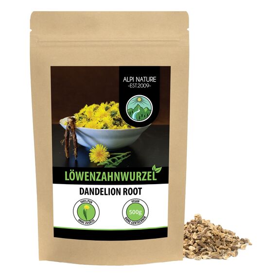 Alpi Nature Löwenzahnwurzel Tee 500g, Löwenzahnwurzel geschnitten, Löwenzahnwurzelstücke, Löwenzahntee