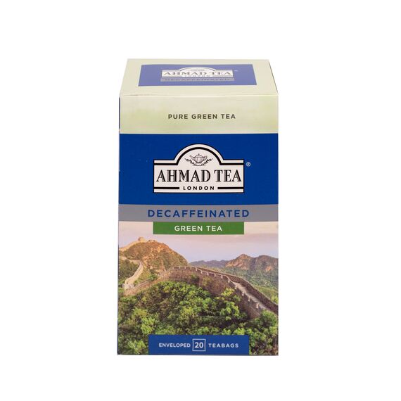 Grüner Tee ohne Koffein - Koffeinfreier Grüntee - Einzeln Verpackte, Aromaversiegelte Teebeutel mit 1,5g Tee pro Portion - 20 Teebeutel mit Band