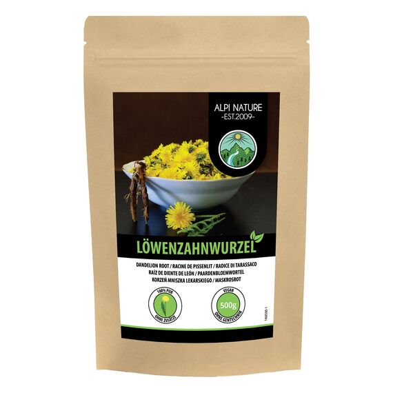 Alpi Nature Löwenzahnwurzel Tee 500g, Löwenzahnwurzel geschnitten, Löwenzahnwurzelstücke, Löwenzahntee