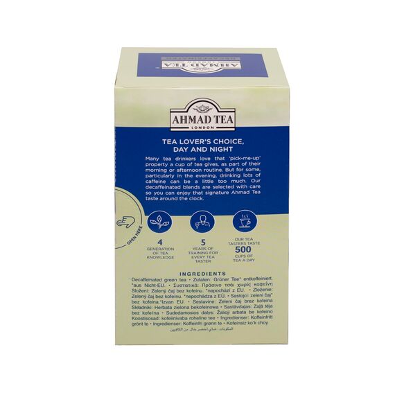 Grüner Tee ohne Koffein - Koffeinfreier Grüntee - Einzeln Verpackte, Aromaversiegelte Teebeutel mit 1,5g Tee pro Portion - 20 Teebeutel mit Band