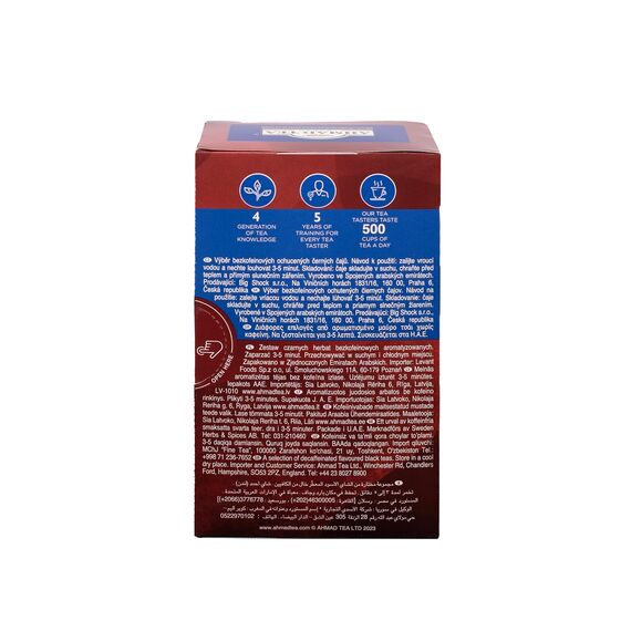 Ahmad Tea - Indulgent Selection - Koffeinfreier Schwarztee - Haselnuss & Schokolade, Zimt, Vanille und Süßer Karamell - Aromaversiegelte Teebeutel mit 2g Tee pro Portion - 20 (4x5) Teebeutel mit Band