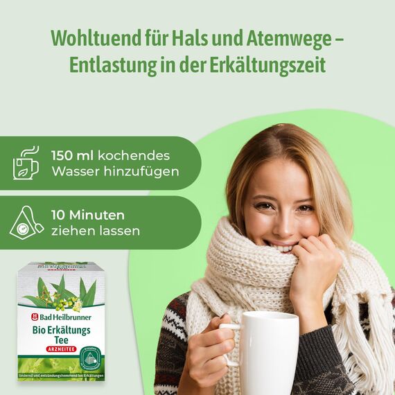 Bad Heilbrunner Bio Erkältungstee - Arzneitee im Pyramidenbeutel - Eukalyptus - lindernd & entzündungshemmend bei Erkältungen, Husten oder Schnupfen (4 x 12 Pyramidenbeutel)