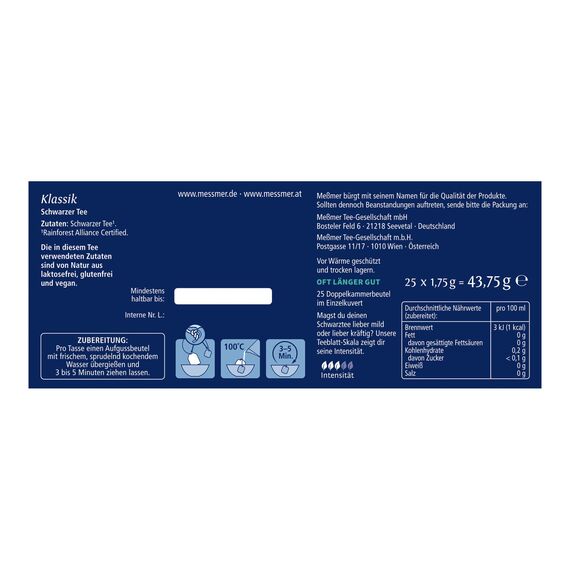 Meßmer Klassik x Bridgerton Limited Edition| Hochwertige Schwarztee-Mischung | 25 Teebeutel | Fein-aromatisch (Packung mit 4)