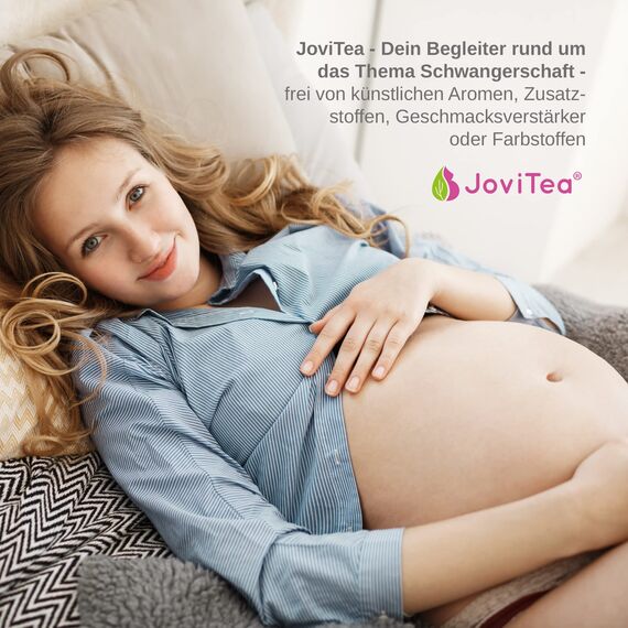 JoviTea® Himbeerblättertee BIO mit Tasse und Kandisstick - Kräutertee - Schwangerschaftstee -100% natürlicher Tee. Aus Biologischem Anbau. Himbeerblätter 80g (1er Pack)