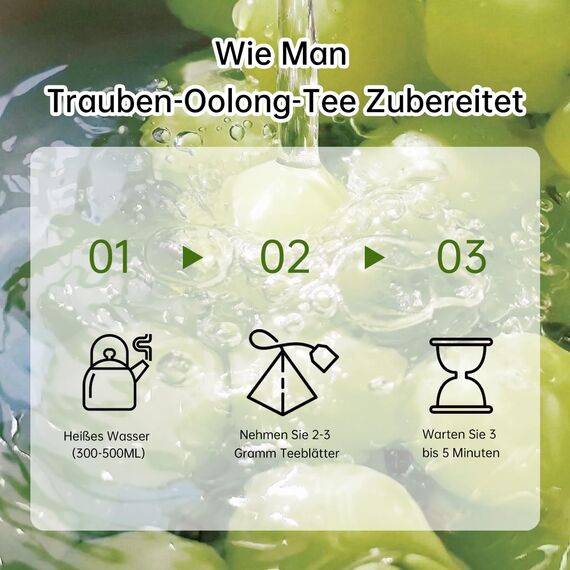 HANFANGLING Trauben Oolong Tee,Natürlicher Loser Tee,fördert den Stoffwechsel,lindert Müdigkeit,Angst und Stress,fördert die Durchblutung und verbessert die Immunität