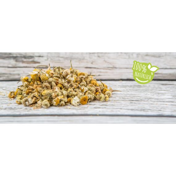 Kamillentee Bio 100g - ganze Kamillenblüten getrocknet - Hochwertigste Bio-Kamillenblüten - abgefüllt und kontrolliert in Deutschland (100g)