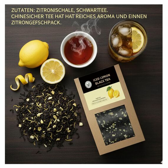 HANFANGLING Zitronentee, schwarzer Tee, Zitronen-Schwarztee, Schwarzer Tee, Natürlicher loser Tee, Entspannen, Erfrischend, Geschenk, Chinesischer Tee