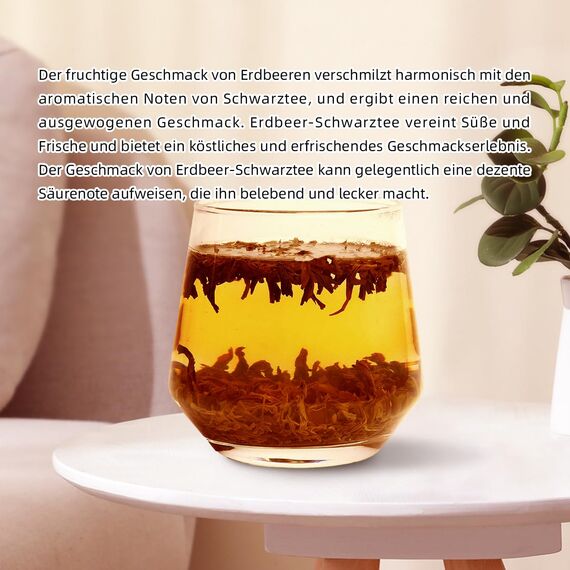 HANFANGLING Erdbeer Schwarztee,2Stück, Naturreine Loser Tee,Fördert den Stoffwechsel,Pflegt die Haut,Fruchtige Erdbeer-Note Vereint mit Aromatischem Schwarztee