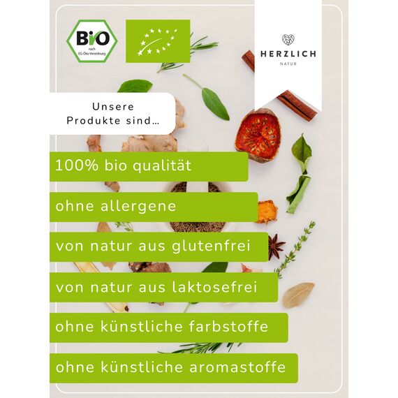 BIO Zistrosenkraut 500g - Cistus Incanus - 100% loses Zistrosenkraut, naturbelassen, geschnitten - Premium Bio-Qualität - per Hand geprüft und abgefüllt in Deutschland | Herzlich Natur