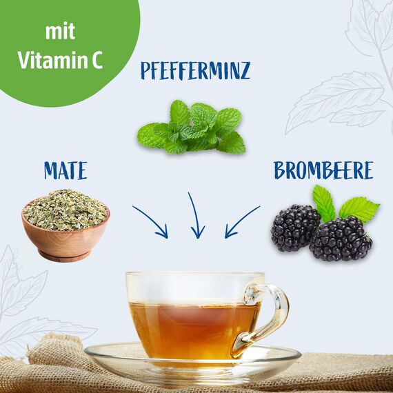 Bad Heilbrunner Figur Fit Tee – Kräutertee mit Orangenschalen, Mate, Pfefferminze und Vitamin B12 zur Unterstützung des Energiestoffwechsels, (5 x 20 Filterbeutel)