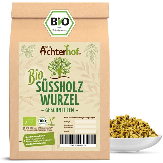 Süßholzwurzel Tee BIO (100g) | Süßholzwurzeltee | Süßholz-Wurzel getrocknet geschnitten enthält Lakritz