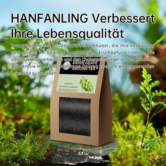 HANFANGLING Trauben Oolong Tee,Natürlicher Loser Tee,fördert den Stoffwechsel,lindert Müdigkeit,Angst und Stress,fördert die Durchblutung und verbessert die Immunität