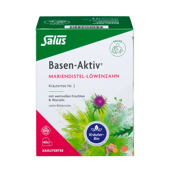 Salus Basen-Aktiv Mariendistel Löwenzahn Tee - 1x 40 Stück (72 g) - Kräutertee Nr. 2 - Salus Tee Qualität seit 1916 - mit wertvollen Früchten und Wurzeln – zarte Bitternote - bio