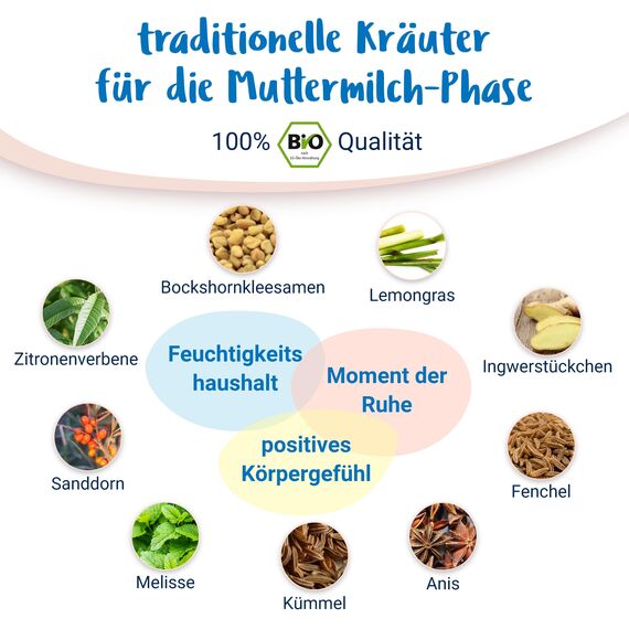 Glückliche Stillzeit® - BIO Stilltee im Pyramidenbeutel - Milchbildung und Ausgleich des Feuchtigkeitshaushalts - mit Bockshornklee, Lemongras, Fenchel, Anis, Kümmel - 15 Teebeutel