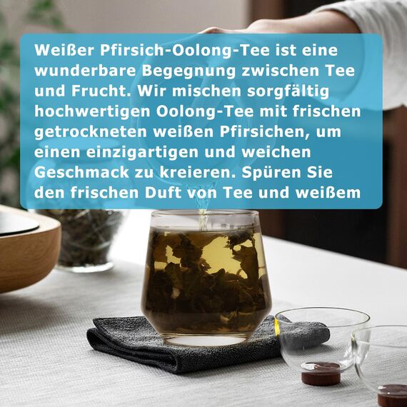 HANFANGLING Weißer Pfirsich Oolong Tee, 2Stück, Natürlicher Loser Tee, Vertreibt Müdigkeit, Erfrischt den Geist, Koffeinersatz, Fördert die Verdauung, Erfrischend Süß und Aromatisch im Geschmack