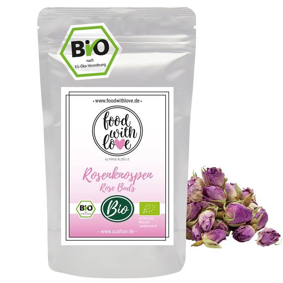 Azafran BIO Rosenknospen pink | Kräutertee Knospen von der Rose by Food with Love 125g