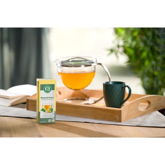 LEBENSBAUM Tee Basenkräuter, Bio-Tee, ausgewogen & leicht, Kräutertee, 100% natürlicher Geschmack, 20 Teebeutel à 1,5 g
