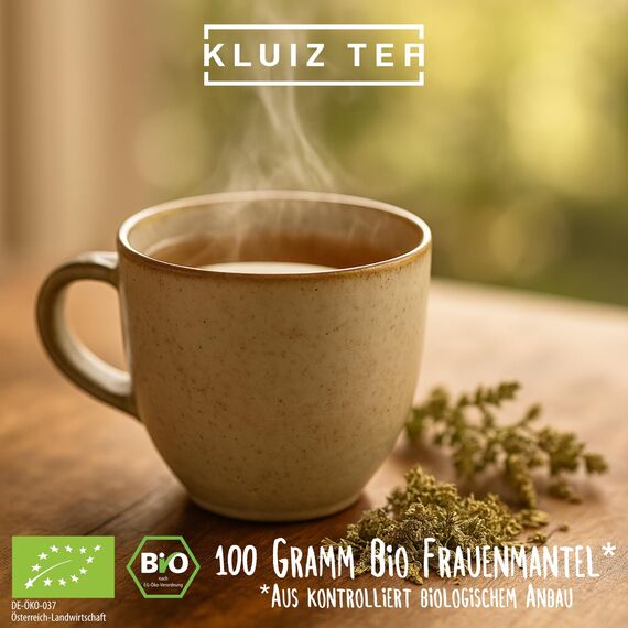 Frauenmanteltee Bio - 100 Gramm I 100% Frauenmantel Tee aus biologischem Anbau aus Österreich I Lady's Mantle Tea by KLUIZ TEA