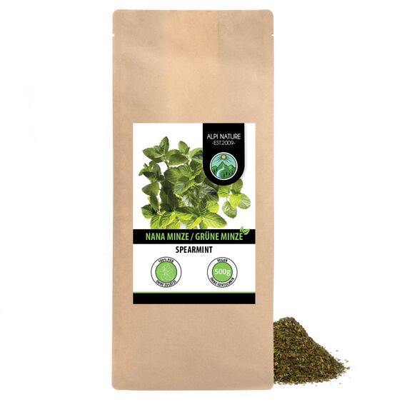 Alpi Nature Nana Minze Tee 500g, Spearmint Tee, marokkanische Minze, Mentha spicata