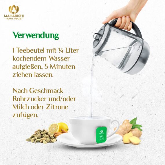 Maharishi Ayurveda Vata Tee | Bio | ayurvedischer Kräuter- & Gewürztee| volles, süßes Aroma | ohne Zucker | Vata-balancierend | 15 Teebeutel | 1er Pack