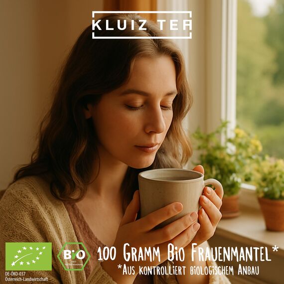 Frauenmanteltee Bio - 100 Gramm I 100% Frauenmantel Tee aus biologischem Anbau aus Österreich I Lady's Mantle Tea by KLUIZ TEA