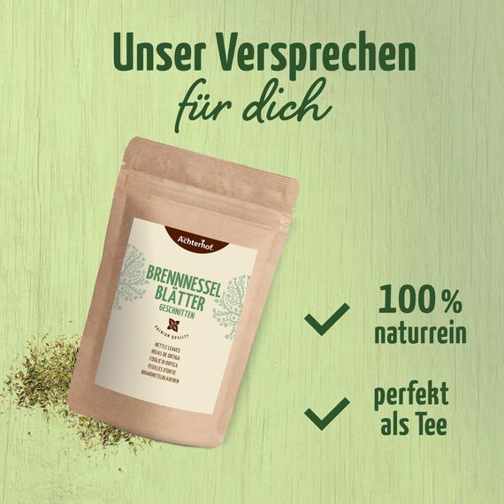 Brennnessel Blätter geschnitten 500g | Brennnesselblätter getrocknet und geschnitten | ideal für Brennnessel-Tee | Kräutertee loose | vom Achterhof