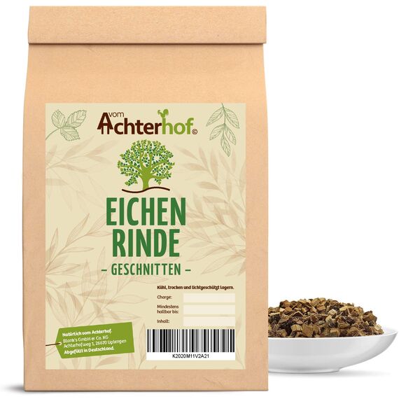 Eichenrinde 100g | Eichenrinde getrocknet und geschnitten | ideal für Sitz- oder Fußbäder, Wickel/Umschläge oder auch als Tee| naturrein | vom Achterhof