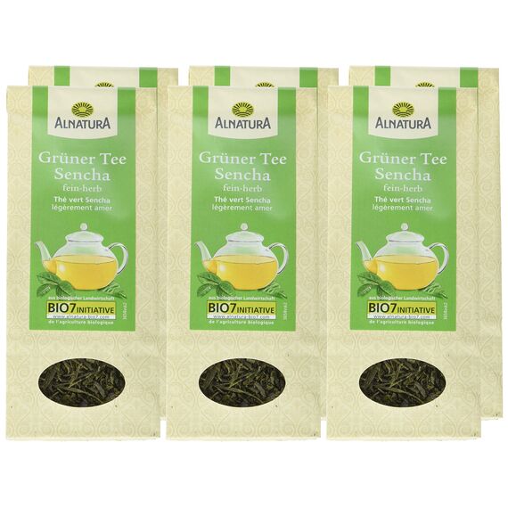 Alnatura Bio loser Grüntee Sencha, 6er Pack (6 x 75 g)