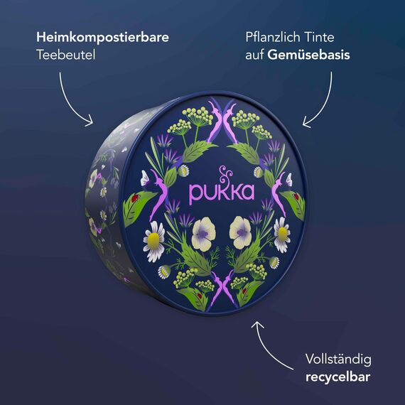 Pukka Tee Geschenkset, Premium Selection Bio Tee Box "Wellness von früh bis spät", Matcha, Kurkuma, Tee Set, Geschenkidee, 6 Varianten,90 Teebeutel